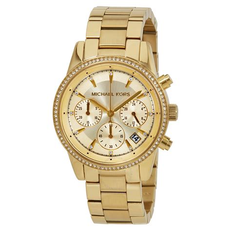 michael kors chronograph watch gold|Michael Kors chronograph watch women.